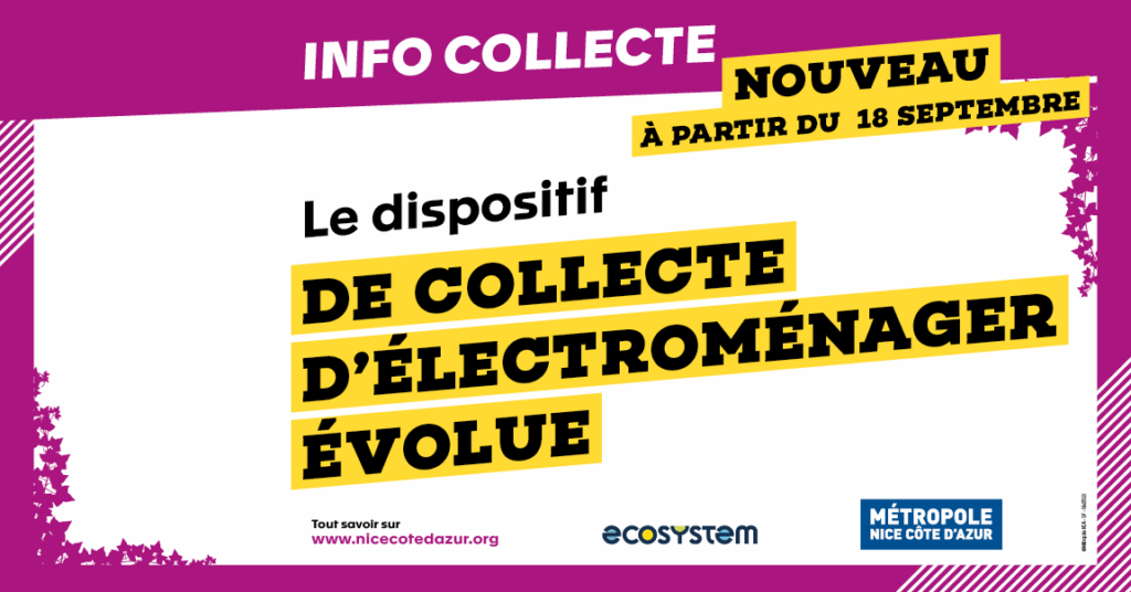 Affiches informatives du nouveau service de collecte d'électroménagers afin d'informer du changement et fournir les liens utiles